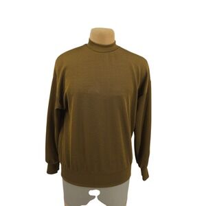 Zara Trafaluc Gold Metallic Ribbed Mock Neck Pullover Sweater Small S/S 18